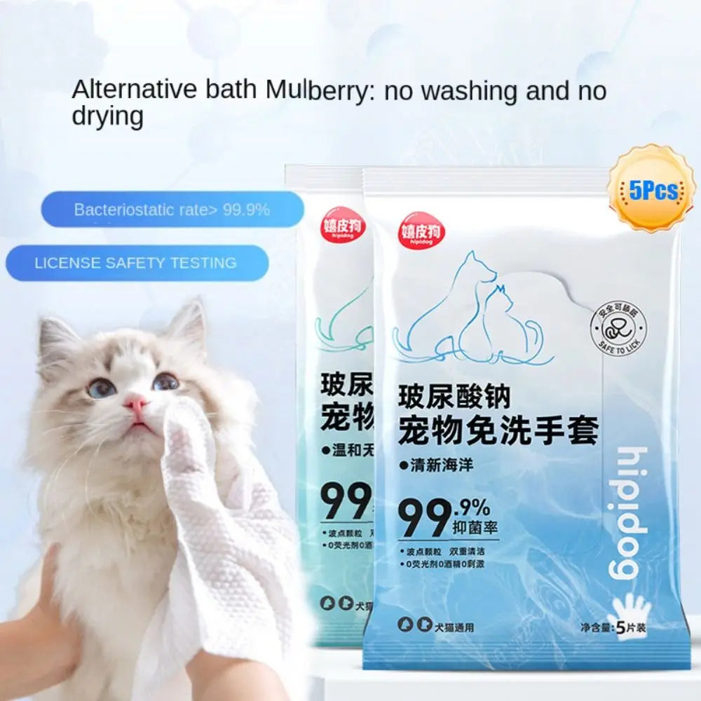 5Pcs/Bag Disposable Pet Cleaning Gloves