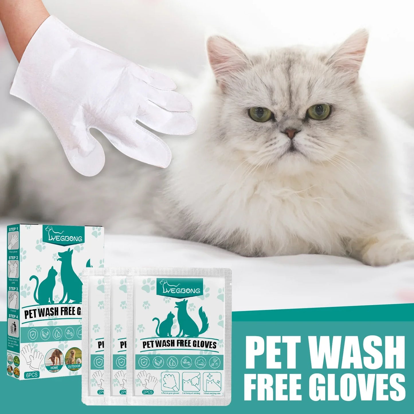 6pcs Pet Disposable Cleaning Gloves